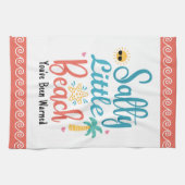 Funny Salty Little Beach Customizable Theedoek (Horizontaal)