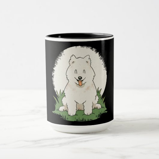 Funny Samoyed Dog Mok (Midden)