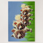 Funny Samoyed Dog Ouders met jongen Puzzle Legpuzzel (Verticaal)