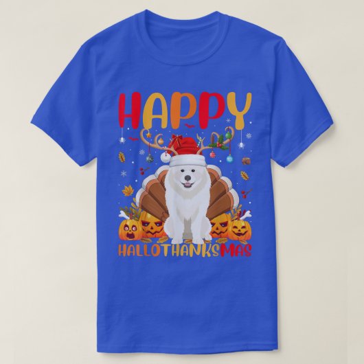 Funny Samoyed Hondenliefhebber Happy Samoyed Hello T-shirt (Design voorkant)