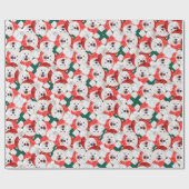 Funny Samoyed Kerstpattern Cadeaupapier (Vlak)