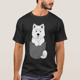 Funny Samoyed Puppy In Pocket Schattige Samoyed T-shirt