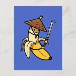Funny Samurai Banana Ronin Cartoon Illustration Briefkaart