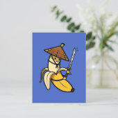 Funny Samurai Banana Ronin Cartoon Illustration Briefkaart (Staand voorkant)