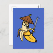 Funny Samurai Banana Ronin Cartoon Illustration Briefkaart (Voorkant / Achterkant)