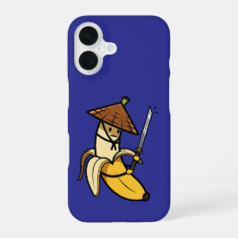 Funny Samurai Banana Ronin Cartoon Illustration iPhone 16 Hoesje