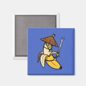 Funny Samurai Banana Ronin Cartoon Illustration Magneet (Voorkant / Achterkant)