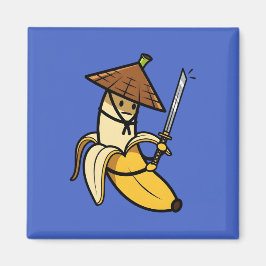 Funny Samurai Banana Ronin Cartoon Illustration Magneet