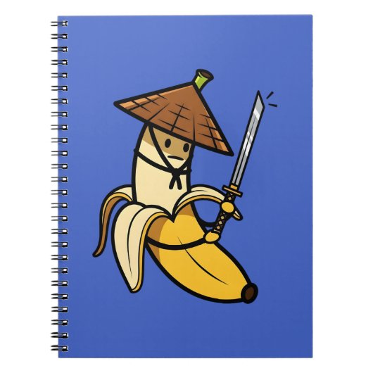 Funny Samurai Banana Ronin Cartoon Illustration Notitieboek (Voorkant)