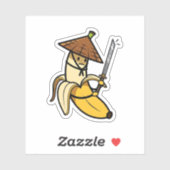 Funny Samurai Banana Ronin Cartoon Illustration Sticker (Vel)