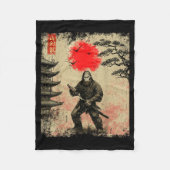 Funny Samurai Bigfoot Japanese Art Graphic Tee Ani Fleece Deken (Voorkant)