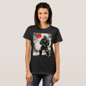Funny Samurai Bigfoot Japanese Art Graphic Tee Ani T-shirt (Voorkant volledig)
