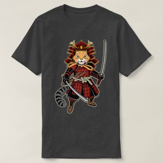 Funny Samurai Cat Japanese Kitten Cats  T-shirt (Design voorkant)
