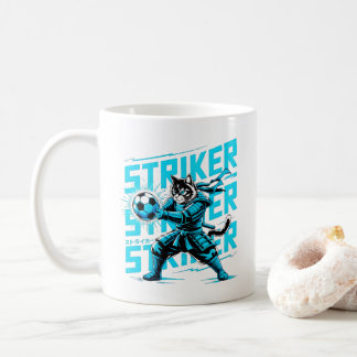 Funny Samurai Cat Soccer - Gift for cat Lovers Koffiemok