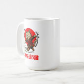 Funny Samurai Cat Soccer - Gift for Coffee & Cat Koffiemok (Voorkant links)