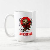 Funny Samurai Cat Soccer - Gift for Coffee & Cat Koffiemok (Links)