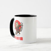 Funny Samurai Cat Soccer - Gift for Coffee & Cat Mok (Voorkant links)