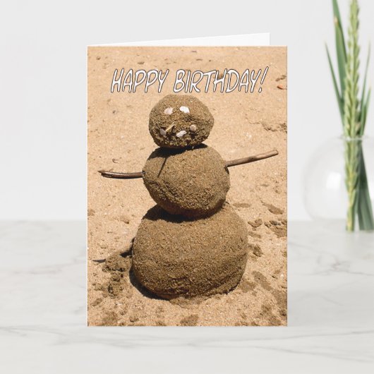 Funny Sand Person - Happy Birthday voor iedereen Kaart (Voorkant)