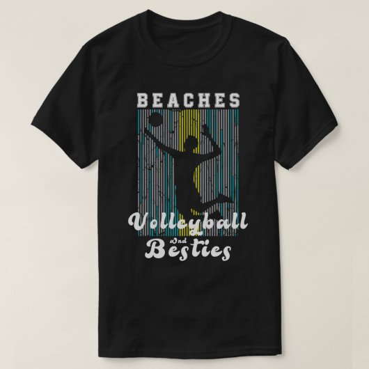 Funny Sand Volleyball Beaches Volleyball en Besti T-shirt (Design voorkant)