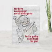 Funny Sant Claus Social Media Dictionary Kerstmis Feestdagen Kaart (Voorkant)