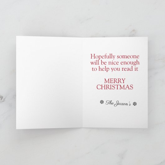 Funny Sant Claus Social Media Dictionary Kerstmis Feestdagen Kaart (Binnen)