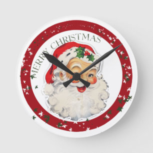 Funny Santa 2 ~ Wall Clock Ronde Klok