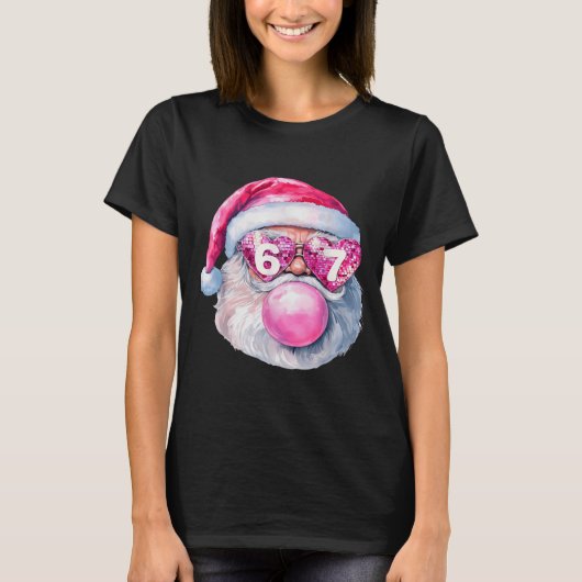 Funny Santa 67 Bubblegum Nk Christmas Six Seven Me T-shirt (Voorkant)