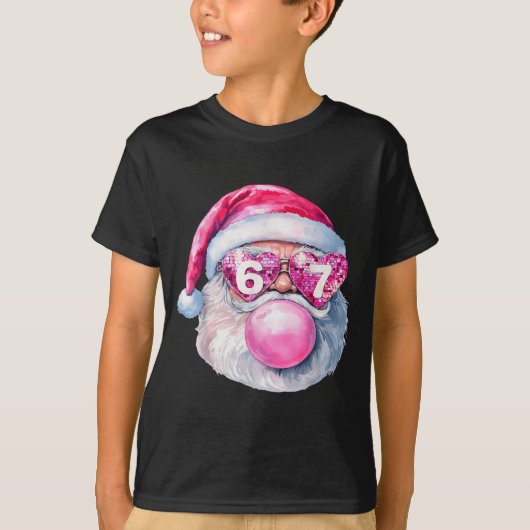Funny Santa 67 Bubblegum Nk Christmas Six Seven Me T-shirt (Voorkant)