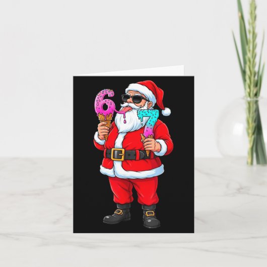 Funny Santa 67 Ice Cream Christmas Drip Xmas Teens Kaart (Voorkant)