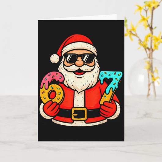 Funny Santa 67 Ice Cream Drip Christmas Xmas Teens Kaart (Gele Bloem)