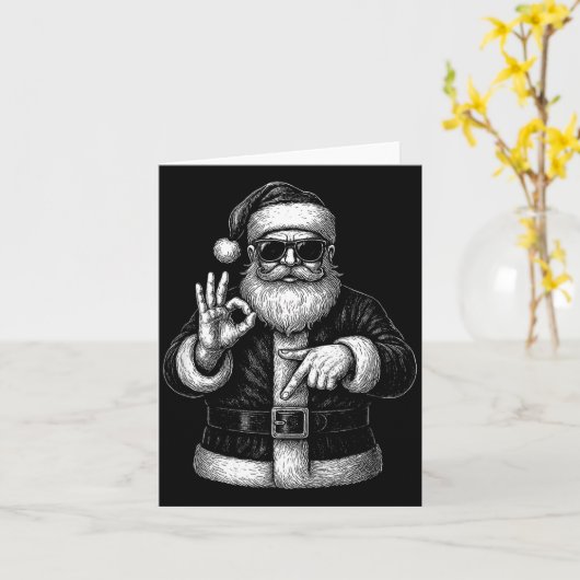 Funny Santa 6 7 Meme Design _ Christmas Math Humor Kaart (Gele Bloem)