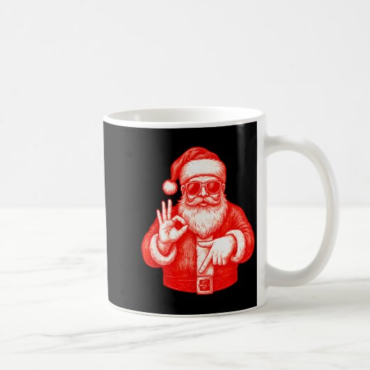 Funny Santa 6 7 Meme Design _ Christmas Math Humor Koffiemok (Rechts)