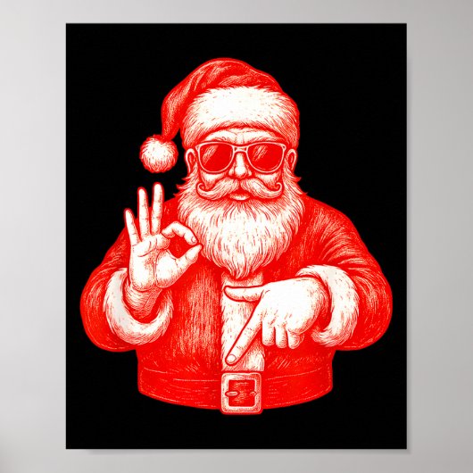 Funny Santa 6 7 Meme Design _ Christmas Math Humor Poster (Voorkant)
