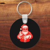 Funny Santa 6 7 Meme Design _ Christmas Math Humor Sleutelhanger (Voorkant)