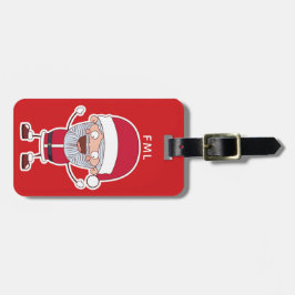 Funny Santa aangepaste tekst bagagelabel