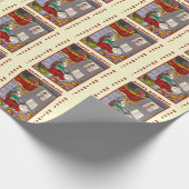 Funny Santa Accident Bleek Yellow Wrapping Paper Cadeaupapier (Hoek)