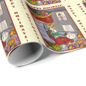 Funny Santa Accident Bleek Yellow Wrapping Paper Cadeaupapier (Rol Hoek)