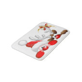 Funny Santa and Reindeer Cartoon Badmat (Gekanteld)