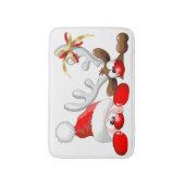 Funny Santa and Reindeer Cartoon Badmat (Voorkant Verticaal)