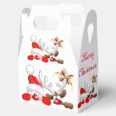 Funny Santa and Reindeer Cartoon Bedankdoosjes (Geopend)