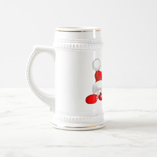 Funny Santa and Reindeer Cartoon Beer Stein Bierpul (Links)