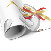 Funny Santa and Reindeer Cartoon Cadeaupapier (Rol Hoek)