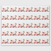 Funny Santa and Reindeer Cartoon      Cadeaupapier (Vlak)
