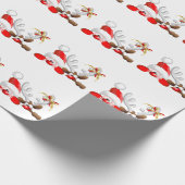 Funny Santa and Reindeer Cartoon      Cadeaupapier (Hoek)