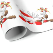 Funny Santa and Reindeer Cartoon      Cadeaupapier (Rol Hoek)