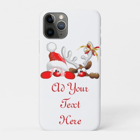 Funny Santa and Reindeer Cartoon Case-Mate iPhone Case (Achterkant)