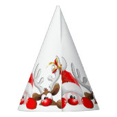 Funny Santa and Reindeer Cartoon Feesthoedjes (Achterkant)