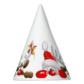 Funny Santa and Reindeer Cartoon Feesthoedjes (Rechts)