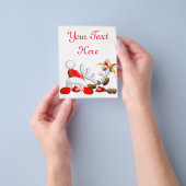 Funny Santa and Reindeer Cartoon Flyer (Hand)