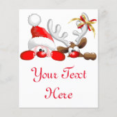 Funny Santa and Reindeer Cartoon Flyer (Achterkant)